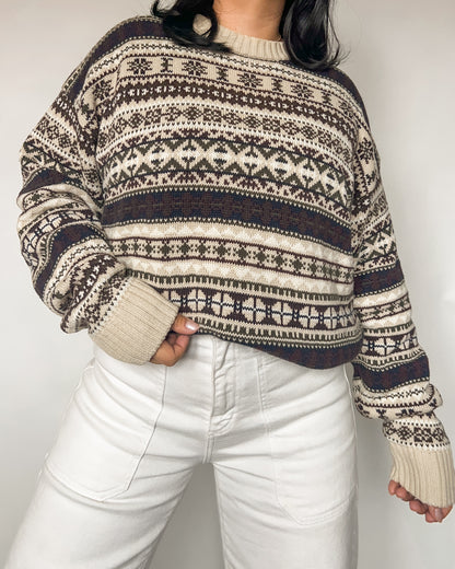 Woods & Gray Neutral Pattern Sweater