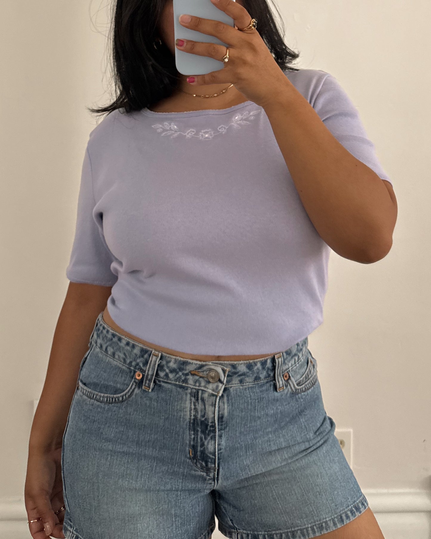2000’s Lilac Floral T Shirt