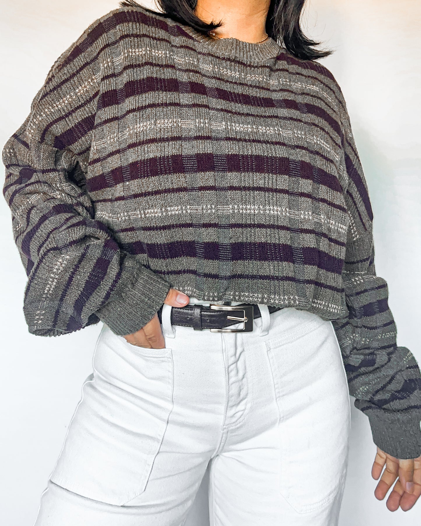 Plaid Knitted Sweater