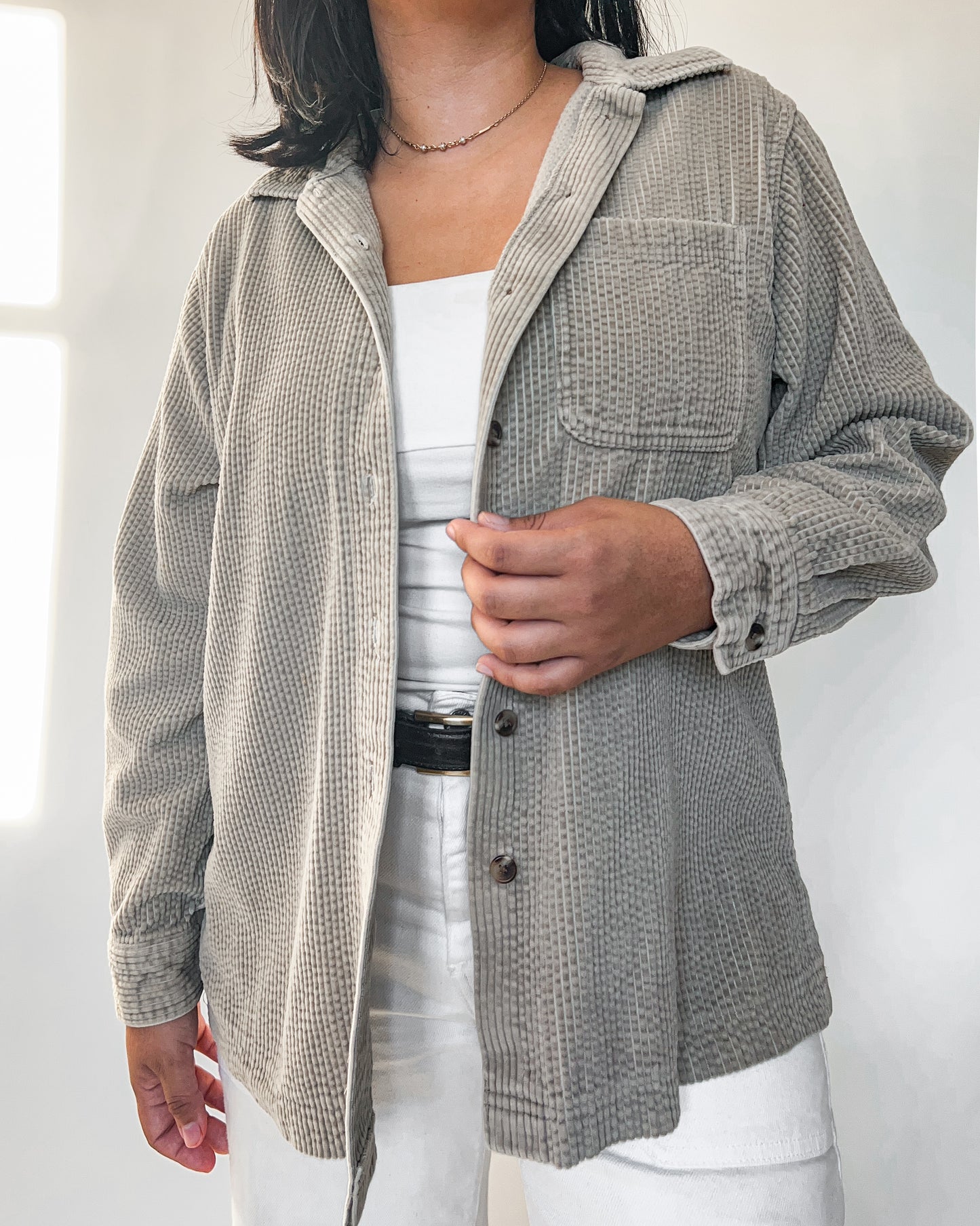 L.L. Bean Beige Corduroy Shirt
