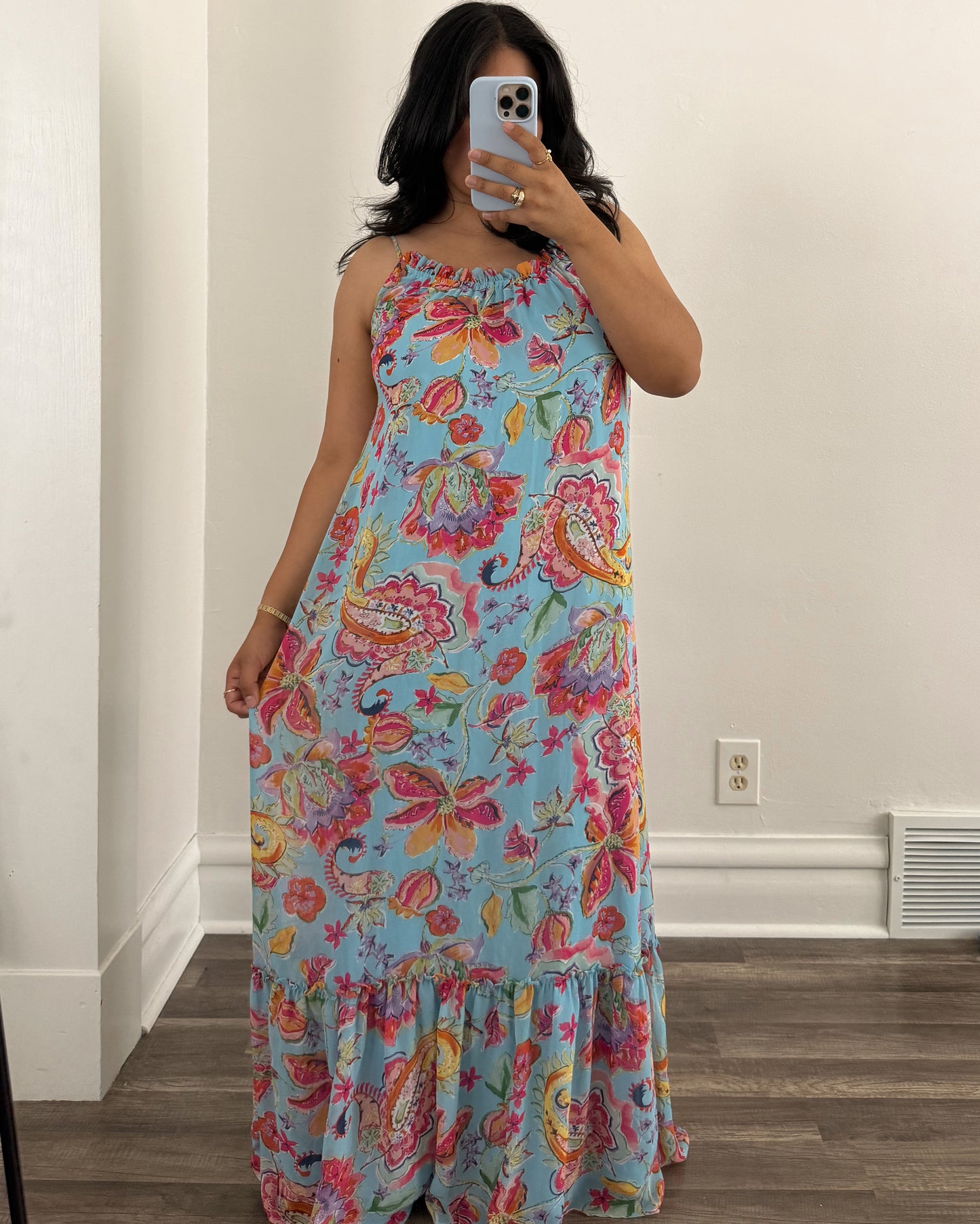 Blue Floral Maxi Dress