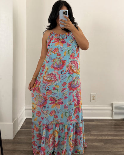 Blue Floral Maxi Dress