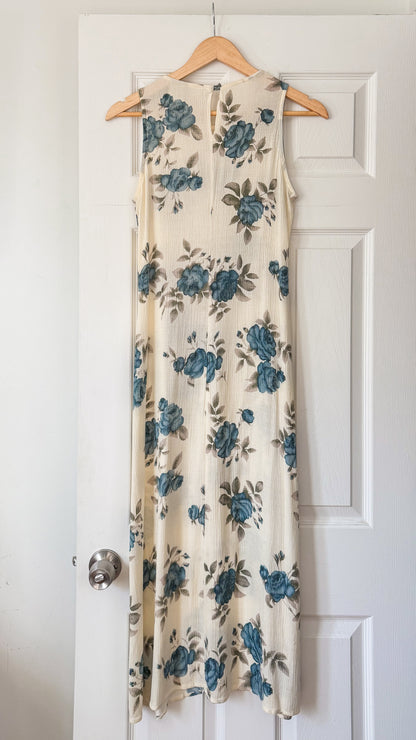 Vintage Cream Floral Maxi Dress