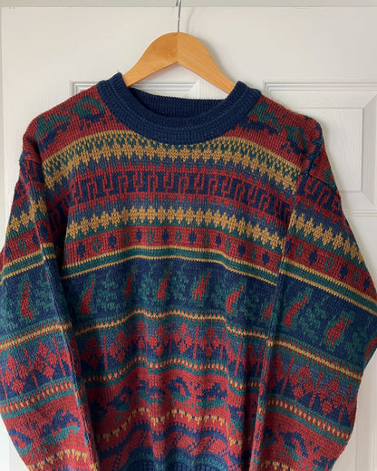 Multi Patterned Sears Knitted Sweater