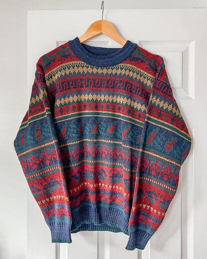 Multi Patterned Sears Knitted Sweater