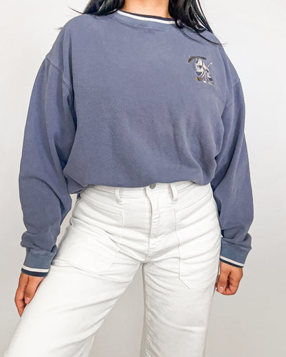 Blue Golf Embroidered Sweater