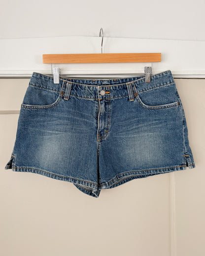 Mid Rise Denim Shorts