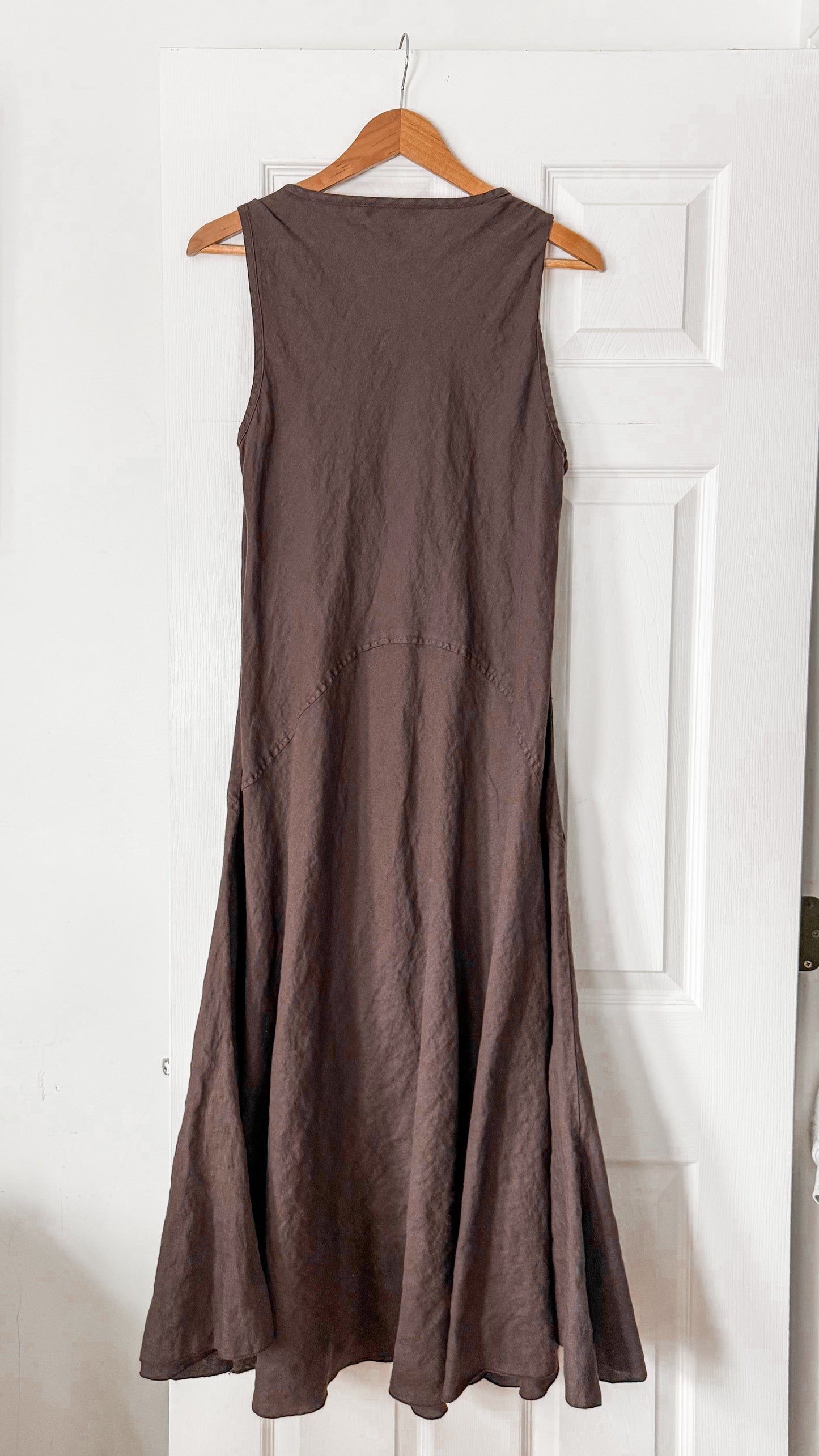 Brown Linen Tank Dress