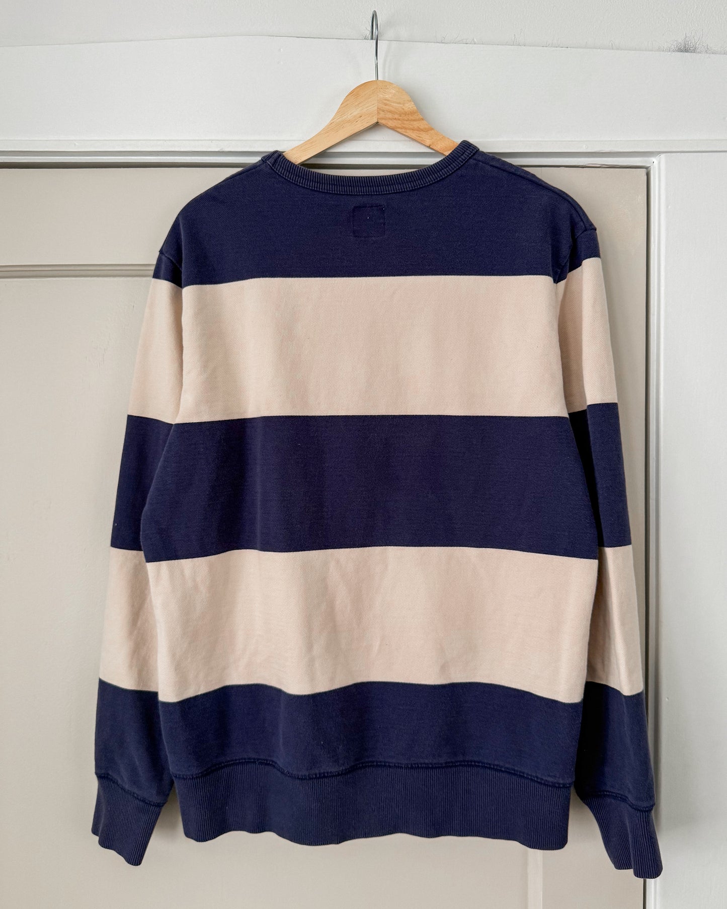 Blue and White Striped Long Sleeve Shirt