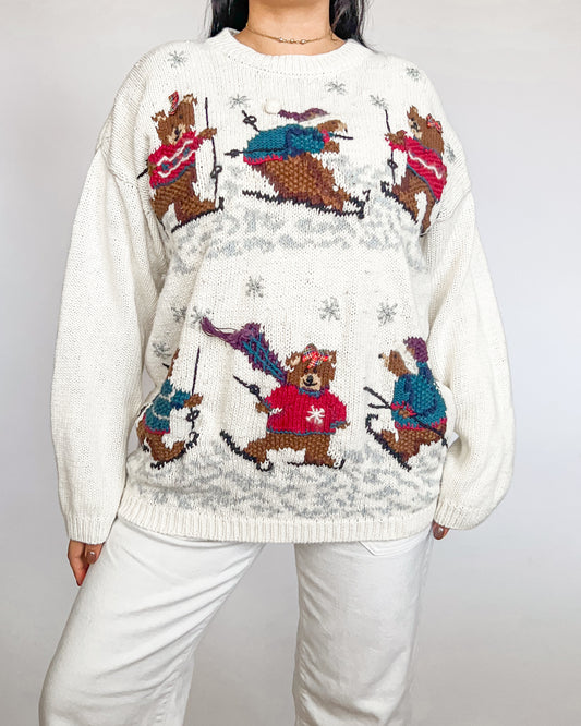 Skiing Bears Knitted Sweater