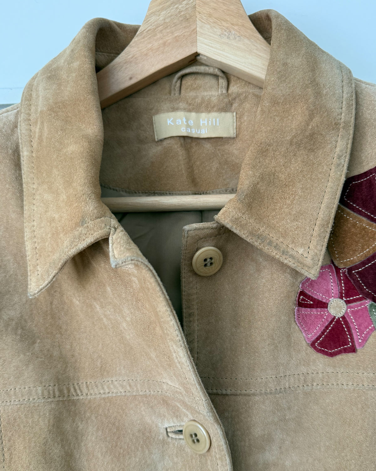 Floral Suede Leather Jacket