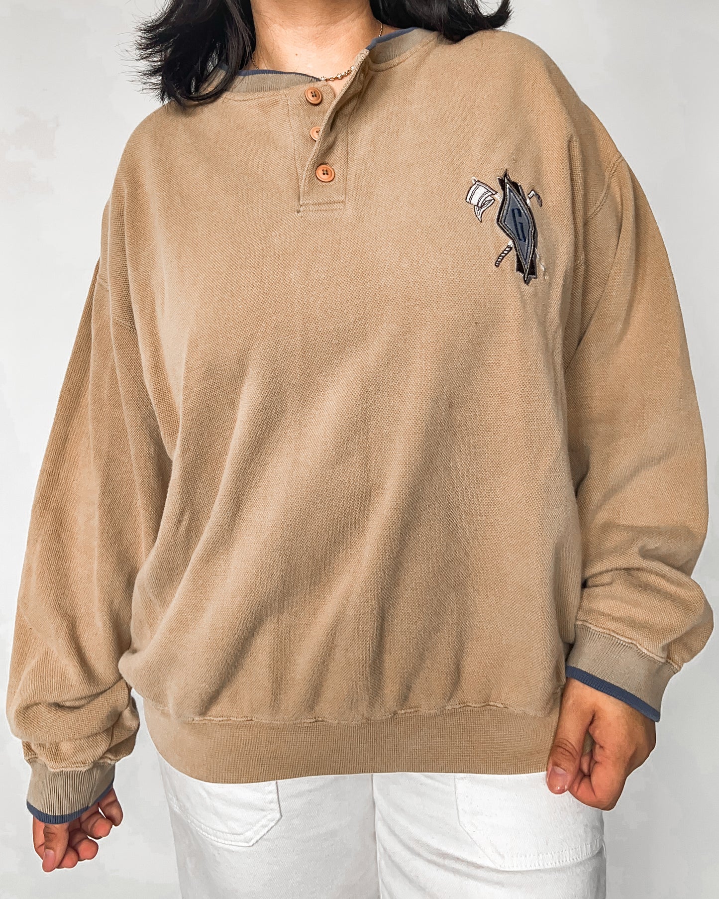 Golf Henley Embroidered Sweatshirt