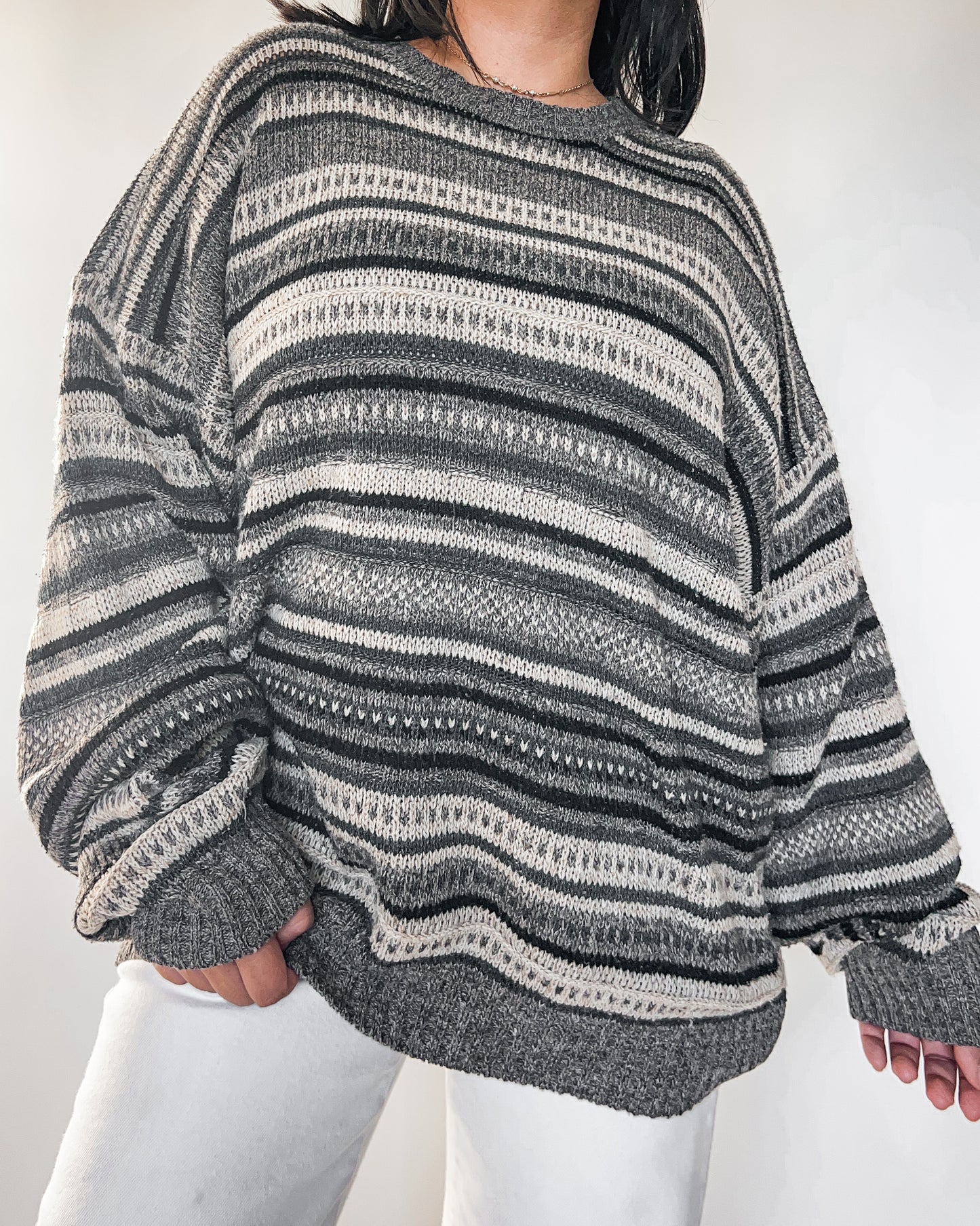 Multicolored Striped Knitted Sweater
