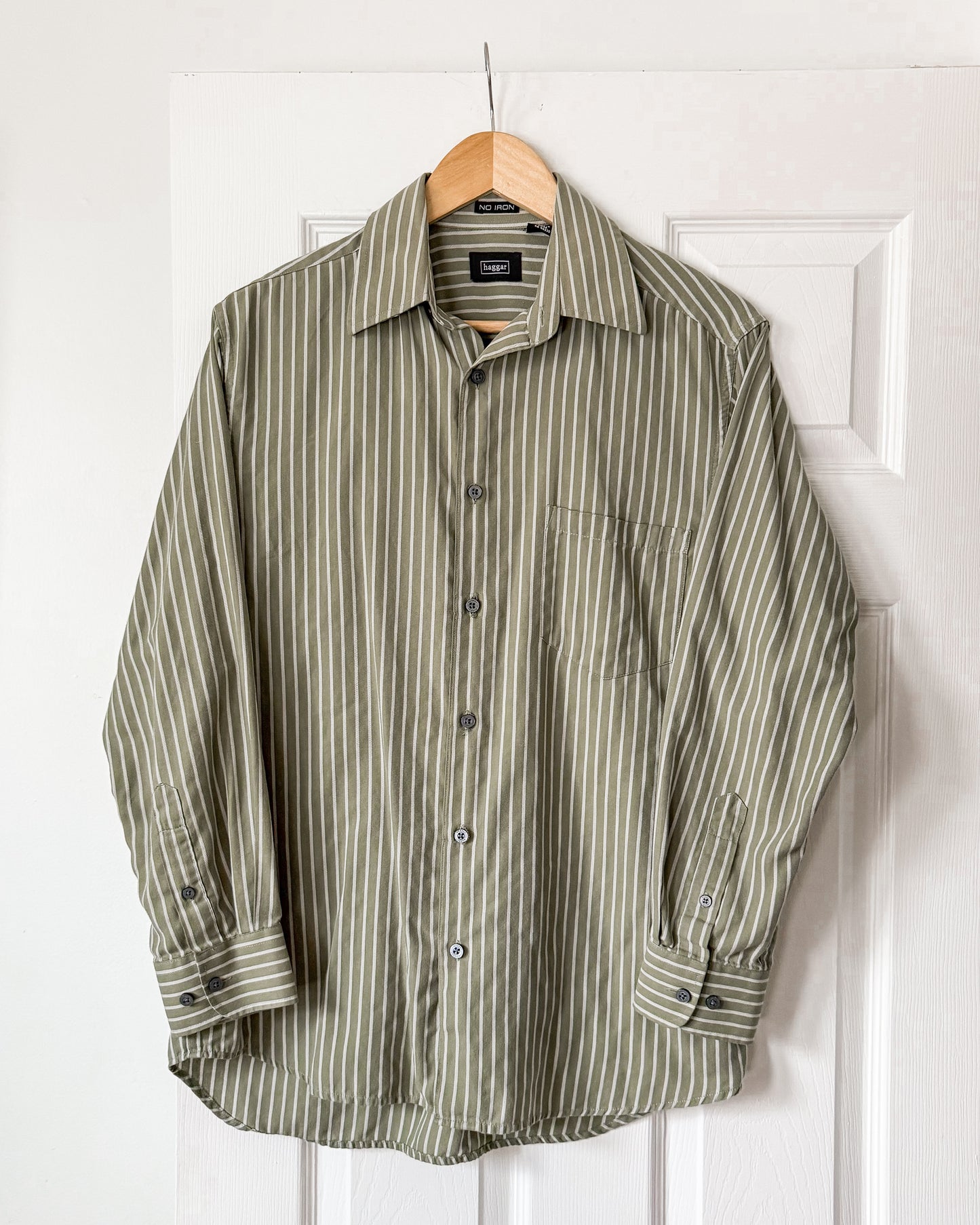 Sage Striped Button Up Shirt