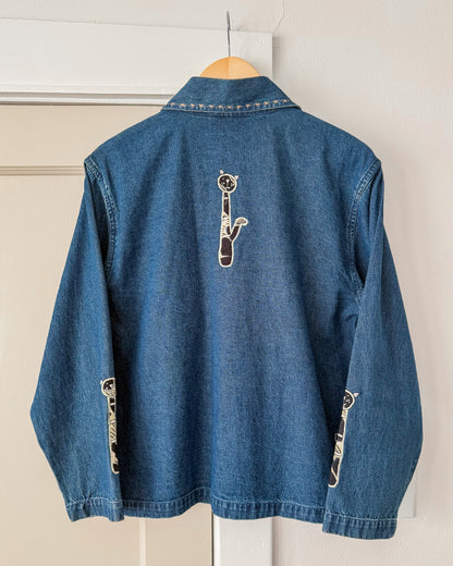 Vintage Life Style Denim Cat Jacket
