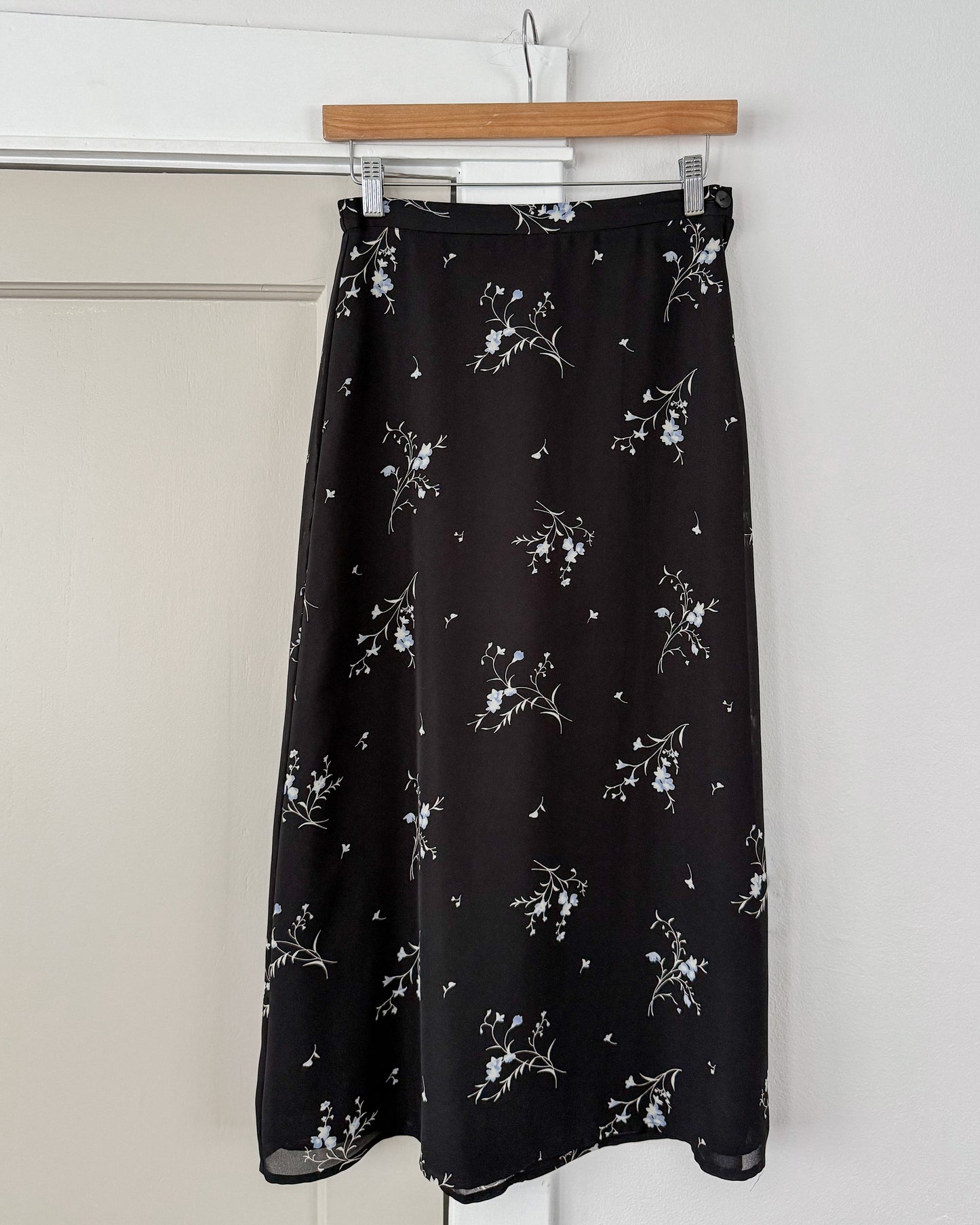 Vintage Black Floral Skirt