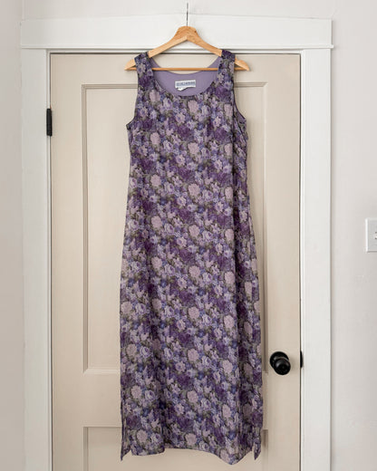 Vintage Purple Floral Maxi Dress