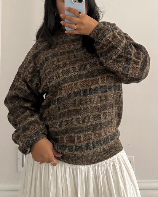 2001 Checkered Knitted Sweater