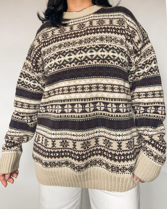 Woods & Gray Neutral Pattern Sweater
