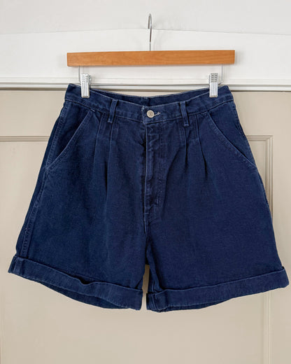 Vintage High Rise Dark Blue Denim Shorts
