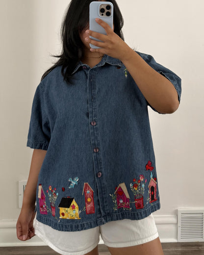 Denim Birdhouse Button Down Shirt