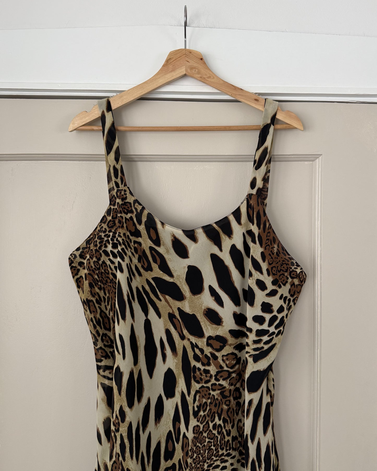 Vintage Animal Print Midi Dress
