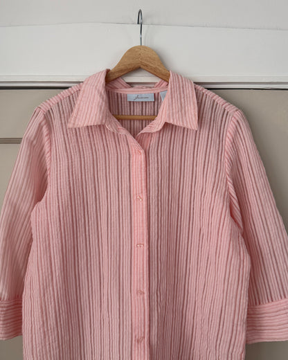 Pink Sheer Button Up