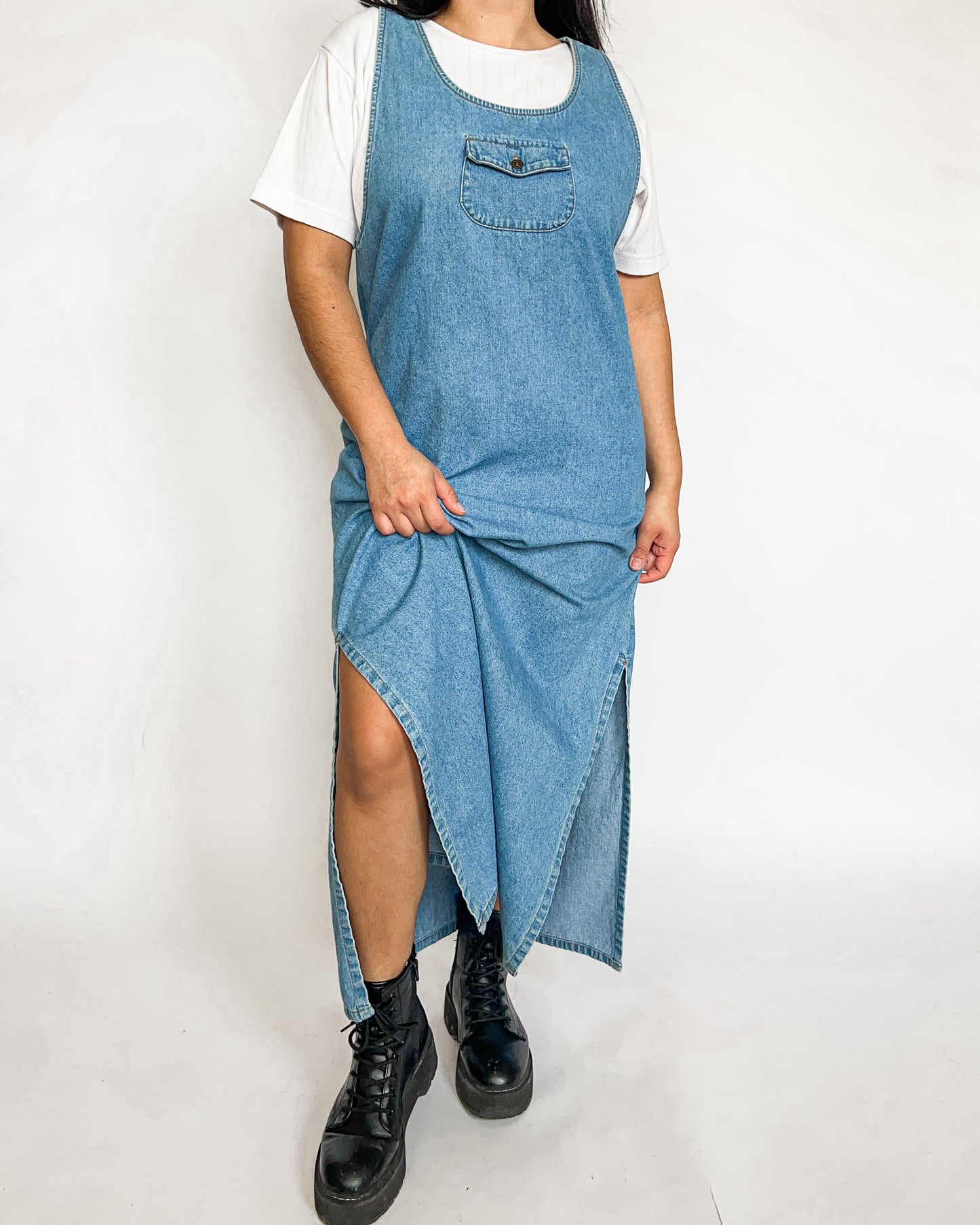 Vintage Denim Maxi Dress