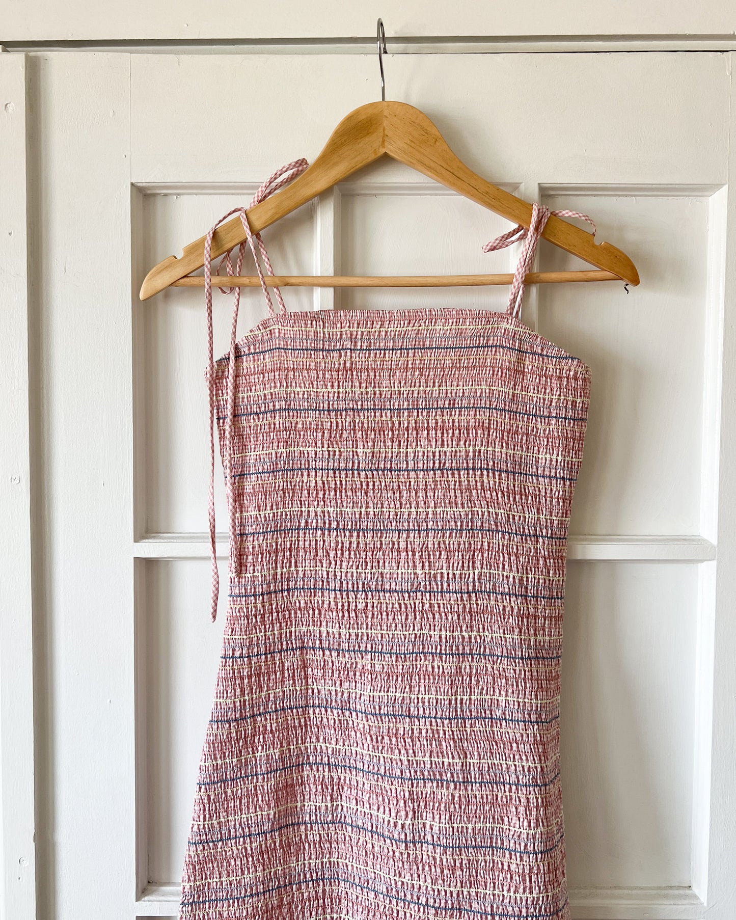 Pink Smocked Stripped Dress