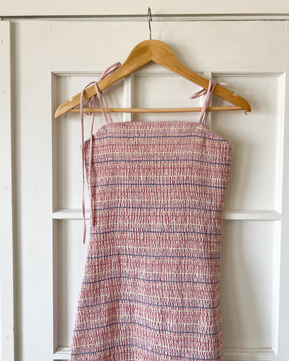 Pink Smocked Stripped Dress