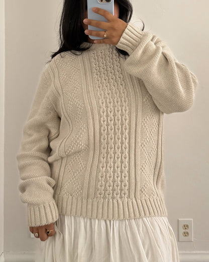 Chaps Cotton Textured Knitted Sweater