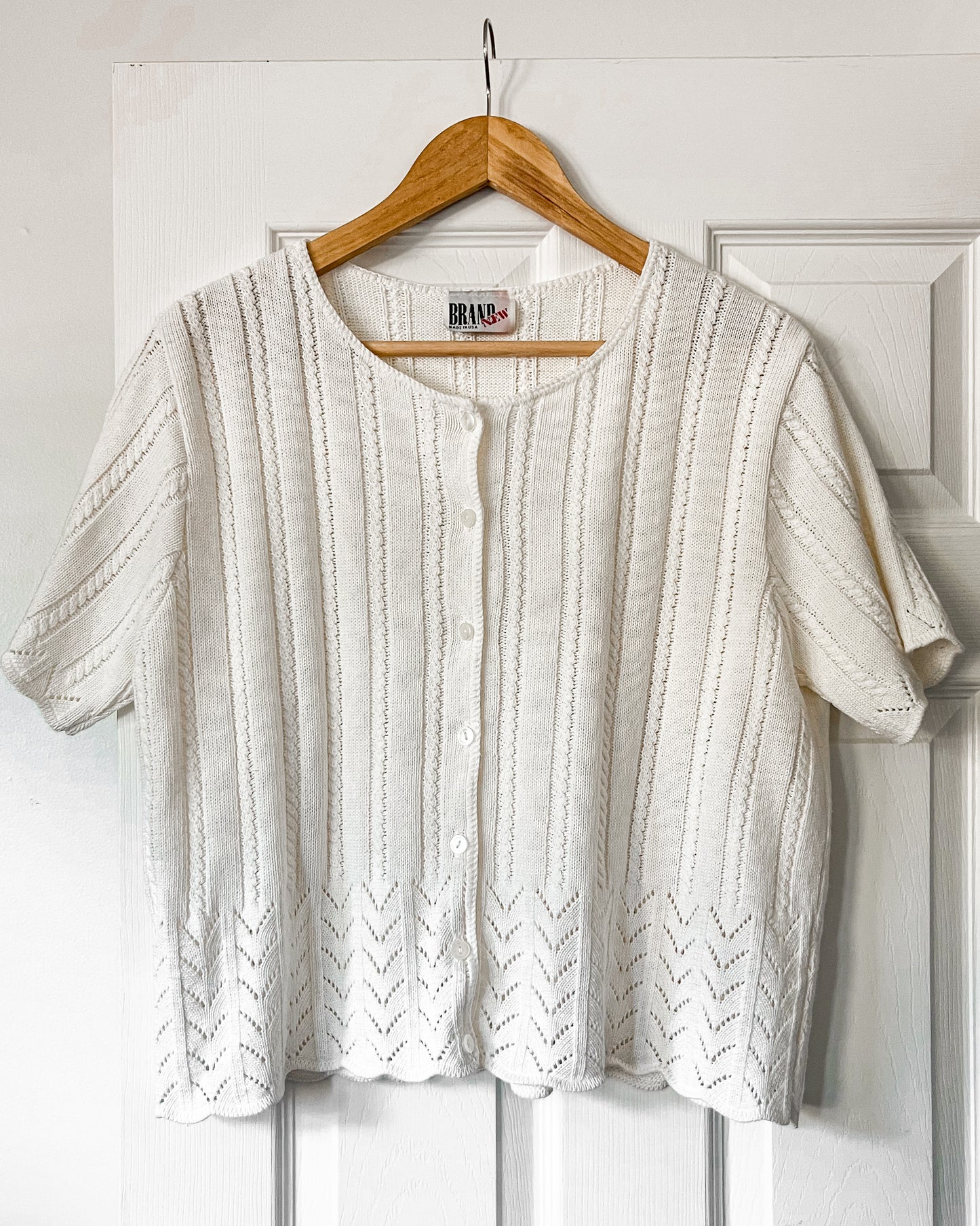 Vintage Knitted Boxy Button Up Top