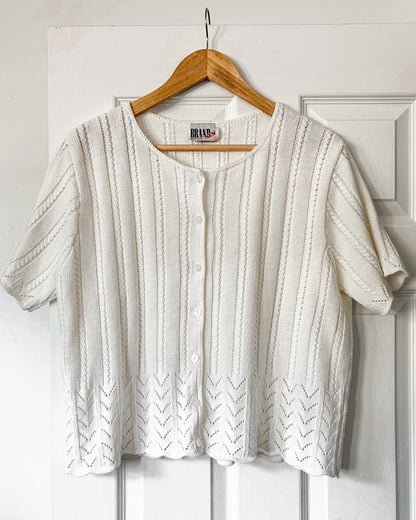 Vintage Knitted Boxy Button Up Top