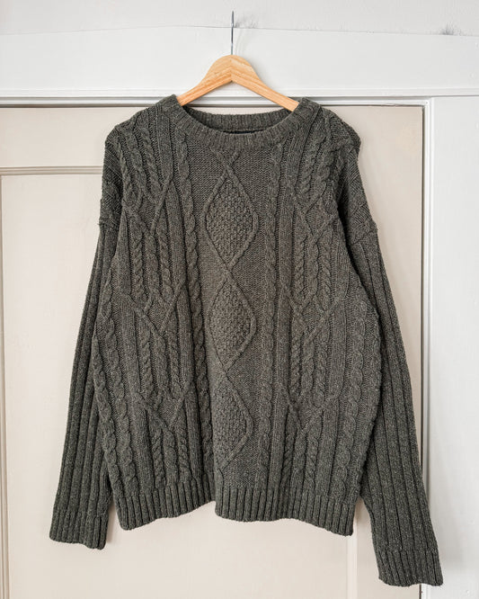 Green Cable Knit Sweater