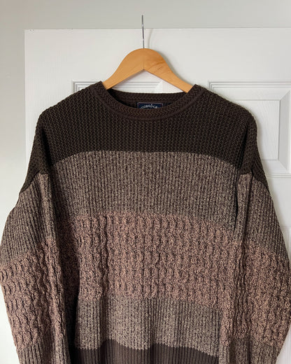 Colorblock Textured Knitted Sweater
