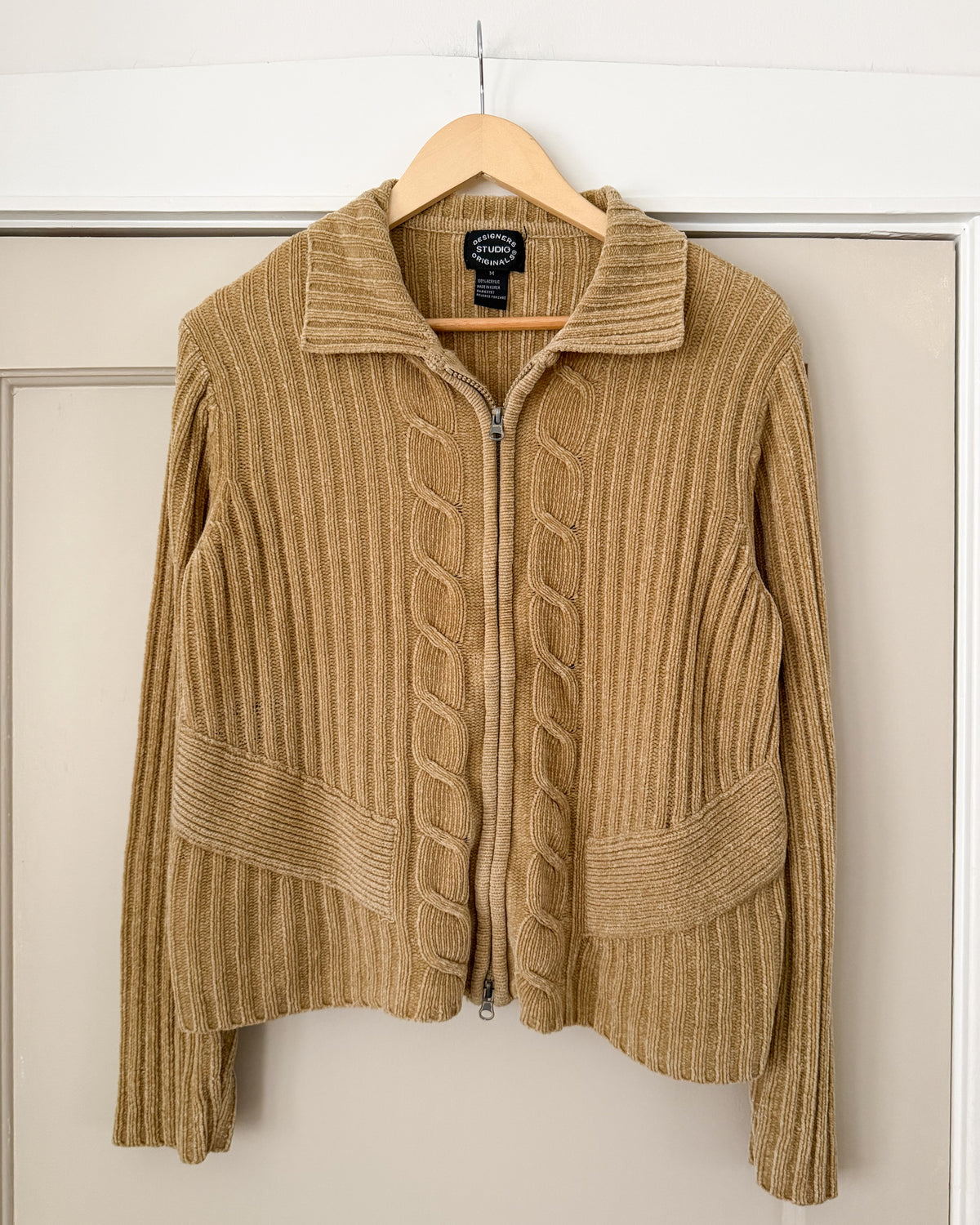 Cableknit Double Zipper Sweater