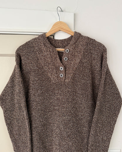 Vintage Knitted Henley Sweater