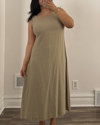 Vintage Sage Green Maxi Dress