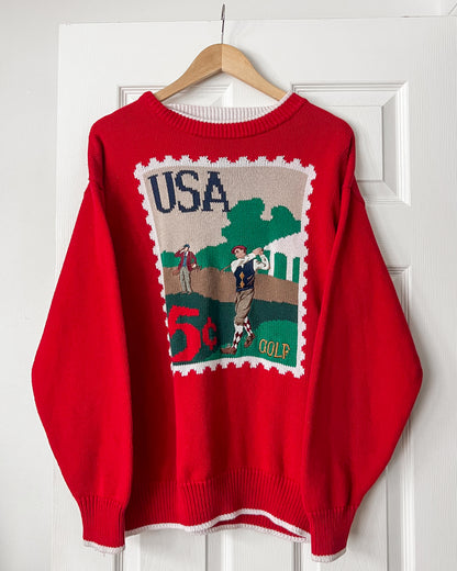 Golf Stamp Knitted Sweater
