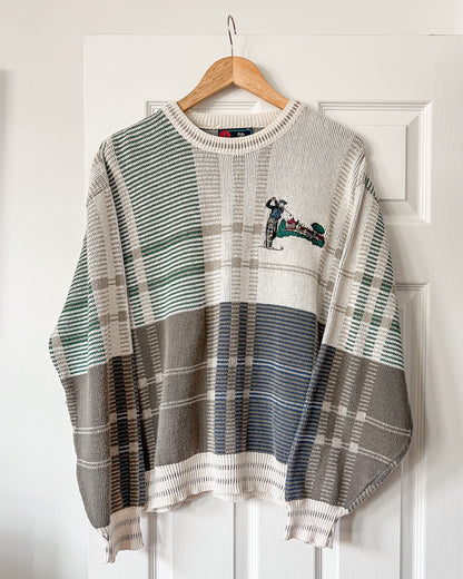 Vintage Embroidered Golf Knitted Sweater