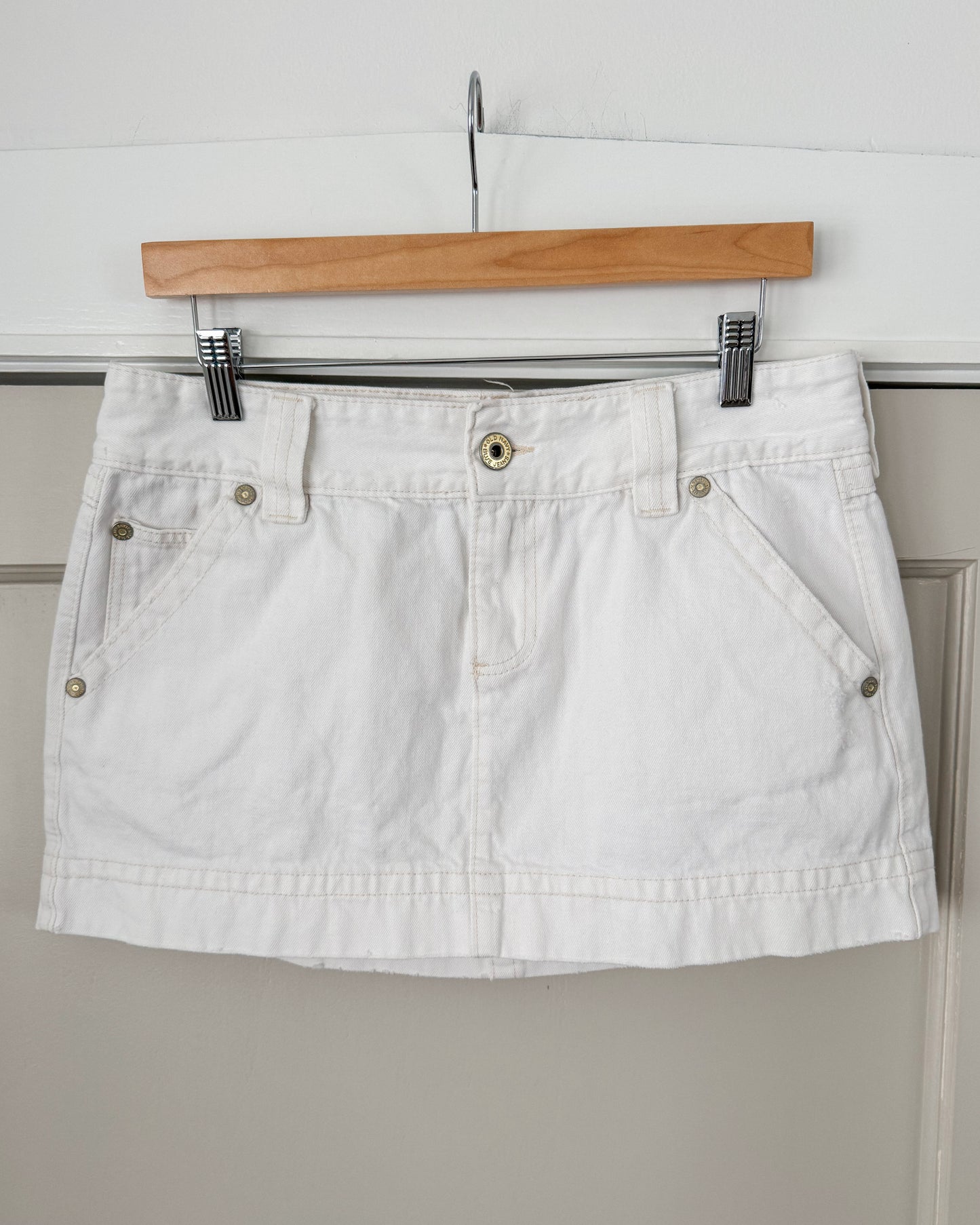 Vintage Old Navy Ultra Low Waist White Denim Skirt