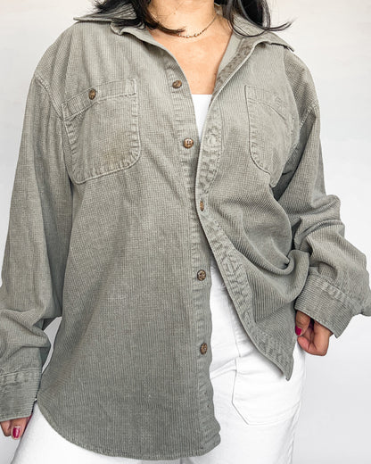 Sage Green Micro Corduroy Shirt
