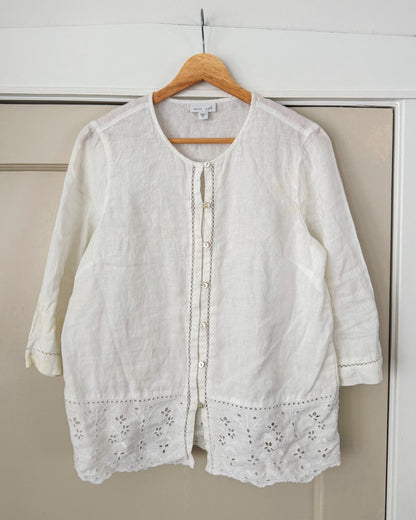 J. Jill Linen Eyelet Top