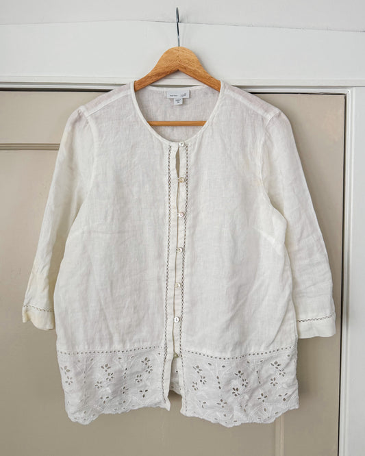 J. Jill Linen Eyelet Top