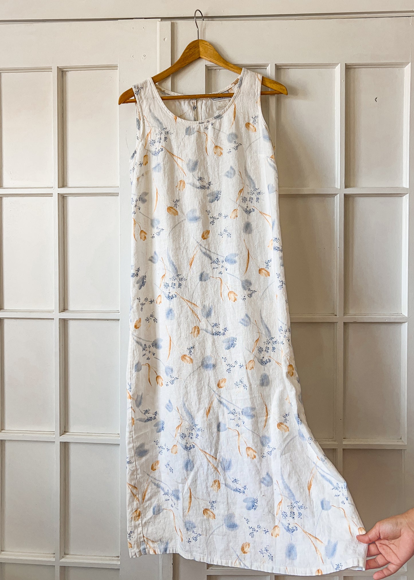 Linen Floral Maxi Dress