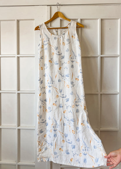 Linen Floral Maxi Dress