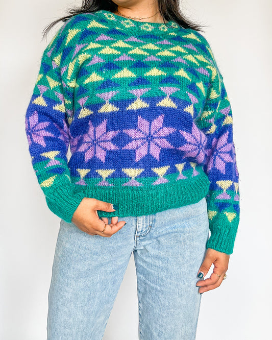 Multicolor Abstract Knitted Sweater