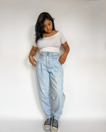 Vintage Pleated Jeans