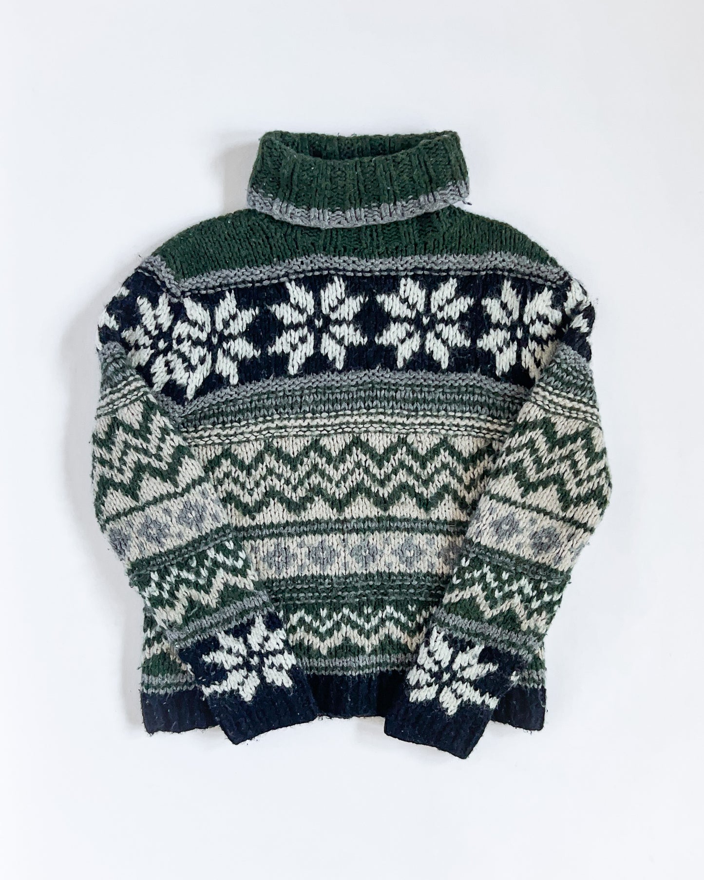 Snowflake Turtleneck Knitted Sweater