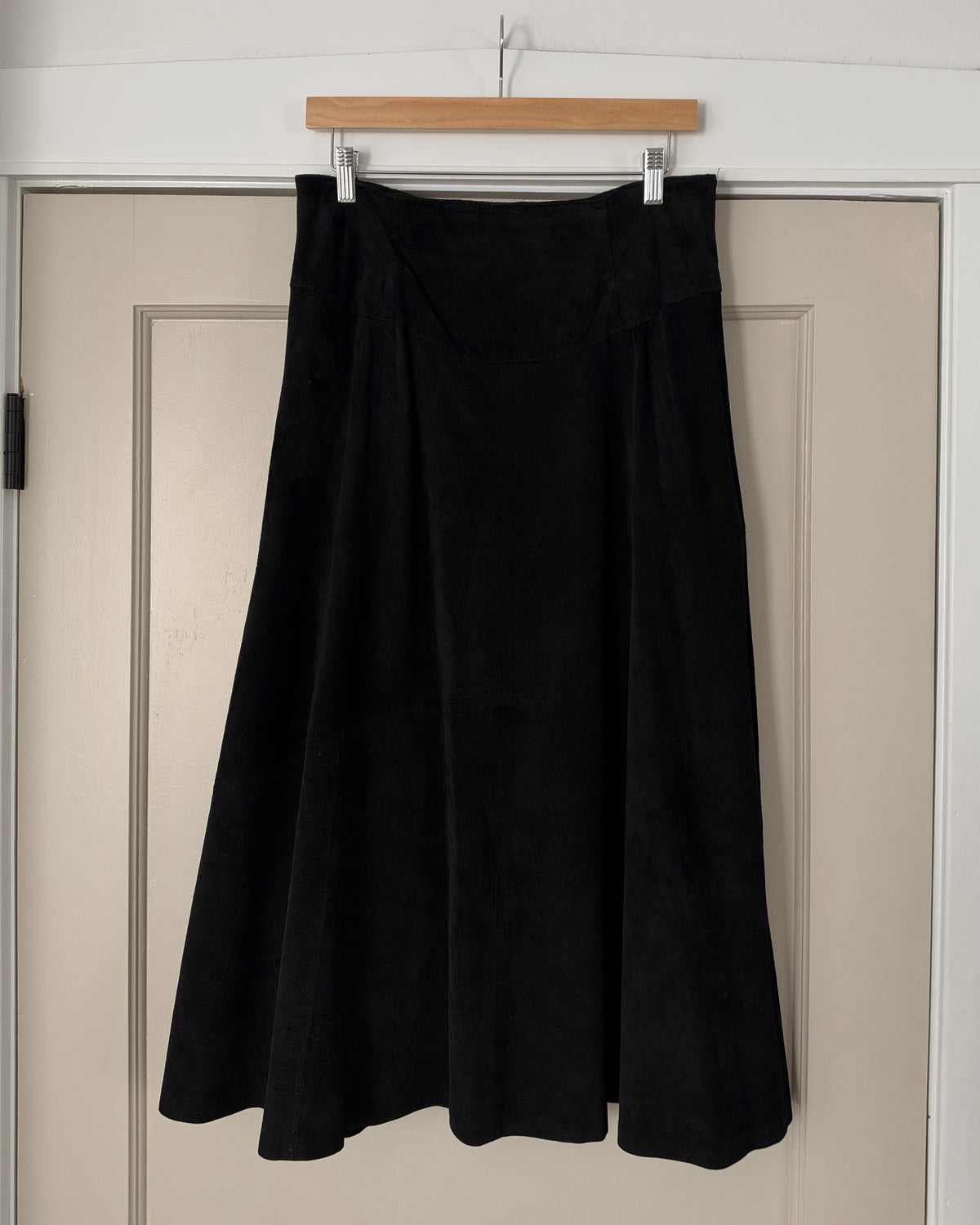 90’s Black Leather Skirt